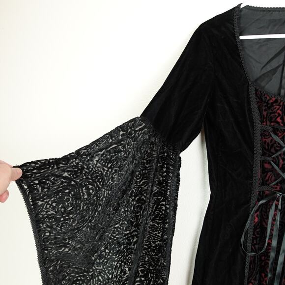 Lip Service Dress Womens SZ S Corset Bell Sleeve Punk Gothic Whimsigoth Witchy - Picture 3 of 14